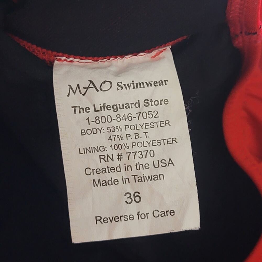 MAO Swimwear Lifeguard One Piece Swimsuit - Picture 8 of 8